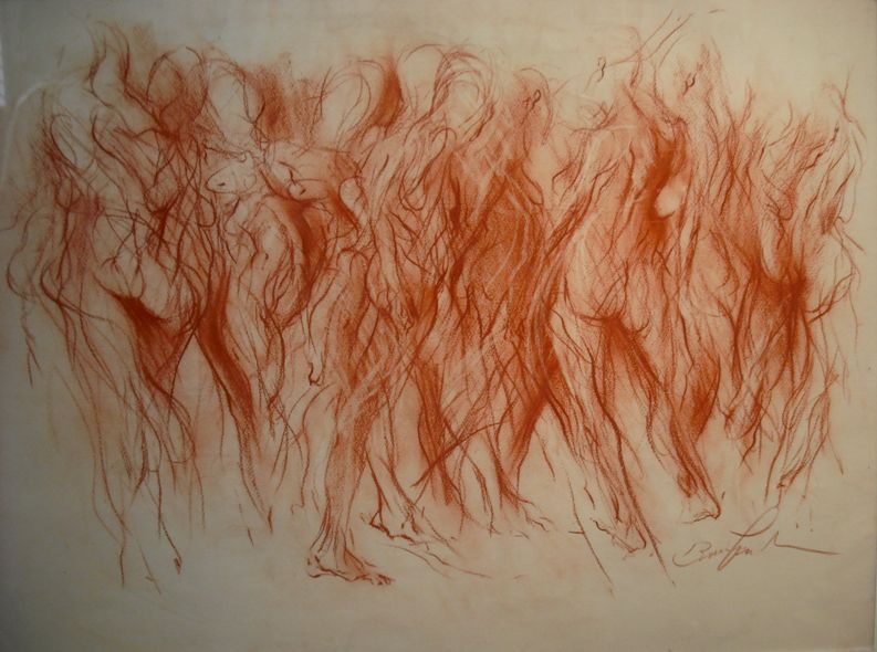 Bruce Preheim Multiple Figures (1) 29x21"